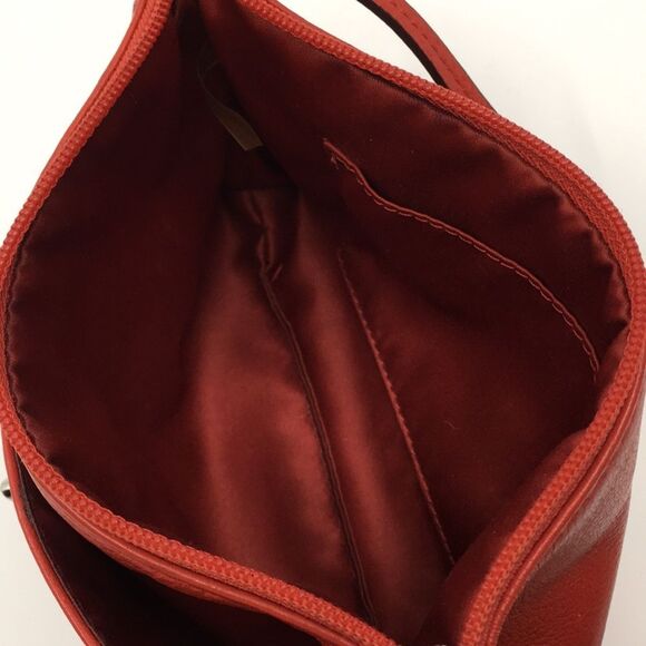 Coach Park Red Pebbled Leather Wristlet with nickel hardware - Picture 9 of 16